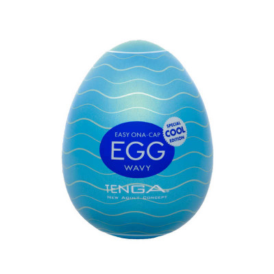Мастурбатор с охлаждающим эффектом Tenga Egg Wavy Cool Edition, прозрачный (43077) – фото 1