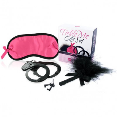 Набір для БДСМ LoversPremium Tickle Me, рожевий з чорним, 3 предмети (43188) – фото 1