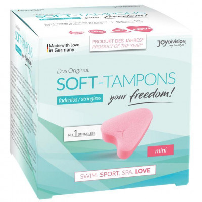 Тампони-міні для менструації Soft Tampons Joy Division рожеві, 3шт (43506) – фото 1