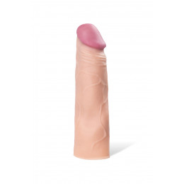 Реалистичная насадка на пенис бежевая, 16.5 см х 4 см – фото