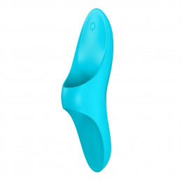 Вибратор на палец из силикона для точечной стимуляции голубой, 12 см х 3.5 см