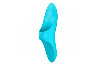 Вибратор на палец из силикона для точечной стимуляции голубой, 12 см х 3.5 см