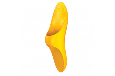 Вібратор на палець з силікону для точкової стимуляції жовтий, 12 см х 3.5 см  - секс шоп