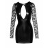 Платье виниловое с кружевными длинными рукавами и вырезом на груди Noir Handmade черное, M (43554) – фото 4