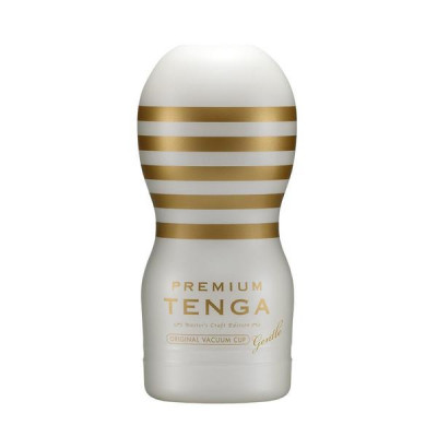 Мастурбатор Tenga Premium Gentle з вакуумною стимуляцією білий, 14.7 см х 4.5 см (43059) – фото 1