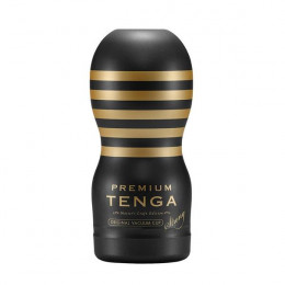 Мастурбатор Tenga Premium з вакуумною стимуляцією чорний, 14.7 см х 4.5 см