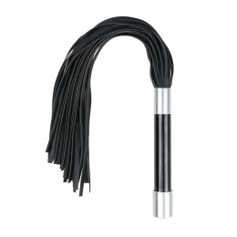 Плетка из эко-кожи с металлической ручкой Easytoys черная, 44 см – фото