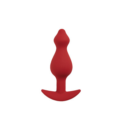 Анальна пробка з якірним стопером   Червона, розмір S 9 см х 2.8 см (44597) – фото 1