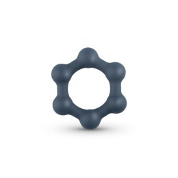 Шестиугольное эрекционное кольцо с шариками Boners с силикон, черное – фото