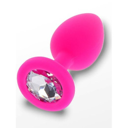 Анальна пробка Toy Joy, s, Diamond Booty Jewel, рожева, 7 см х 2.5 см – фото