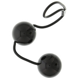 Черные вагинальные шарики на мягкой сцепке Perfect balls