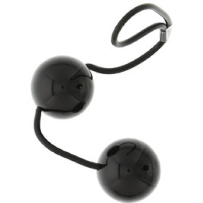 Черные вагинальные шарики на мягкой сцепке Perfect balls (2544) – фото 1