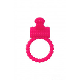 Эрекционное кольцо на пенис, розовое с вибрирующим язычком