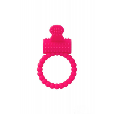 Эрекционное кольцо на пенис, розовое с вибрирующим язычком (36896) – фото 1
