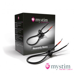 Лассо на пенис Mystim с электростимуляцией, черное – фото