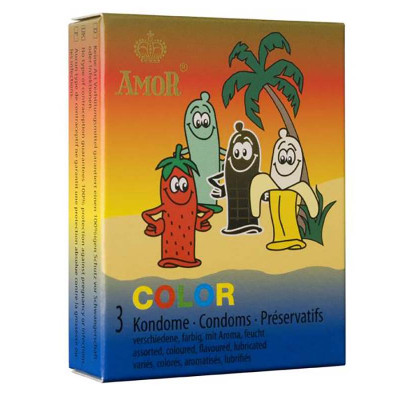 Порезервативы разноцветные Amor, 3 шт (43532) – фото 1