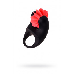 Эрекционное кольцо с ротацией, черно-красное, 8.5 х 2.6 см
