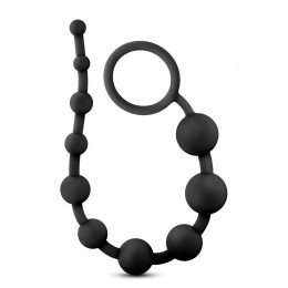 Анальные бусы Blush с кольцом, черные, 31.8 х 2 см – фото