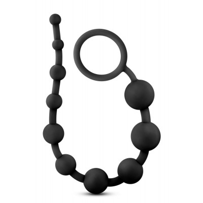 Анальные бусы Blush с кольцом, черные, 31.8 х 2 см (42555) – фото 1