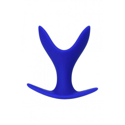 Анальная пробка-расширитель Лотос, из силикона, синего цвета, 8.5 х 4.5 см (41766) – фото 1
