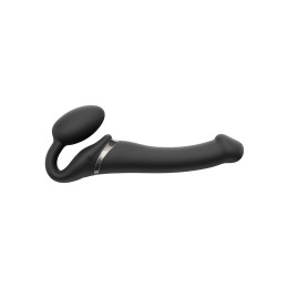 Безремневий страпон з вібрацією, чорний, 18 х 3.3 см – фото