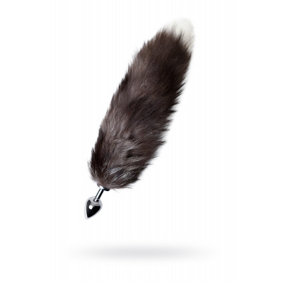 Анальна пробка з хвостом чорно-бурої лисиці, 45 см, Розмір М (43005) – фото 1