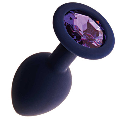 Анальная пробка с кристаллом   фиолетовая, 9.4 х 4.3 см, L (43234) – фото 1