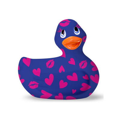 Качечка вібратор I Rub My Duckie фіолетова з рожевим візерунком (42331) – фото 1