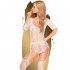 Сексуальный бодистокинг в мелкую сетку Penthouse с открытыми плечами, белый, S-L (45442) – фото 2