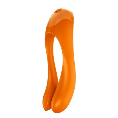 Вибратор на палец Candy Cane оранжевый, 12 х 3.5 см (45899) – фото 1