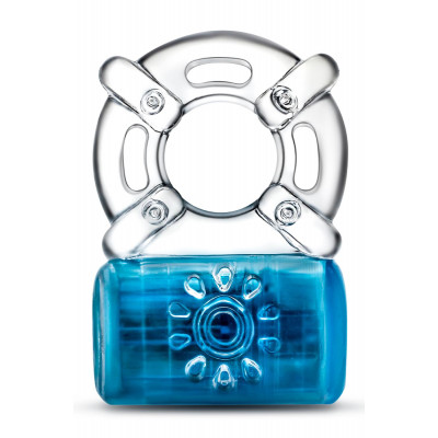Эрекционное вибро-кольцо с рельефом Blush прозрачно-голубое, 5.7 х 3.8 см (46005) – фото 1