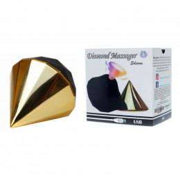 Вакуумный стимулятор клитора в виде бриллианта Diamond, золотой – фото