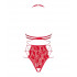 Сексуальное боди Obsessive Rediosa, L/XL, кружевное, с открытой грудью, с интимным вырезом, красное (54163) – фото 6