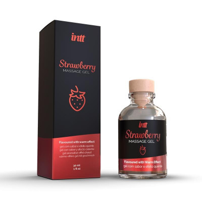 Масажний гель Intt Strawberry зі смаком і ароматом полуниці, 30 мл (44330) – фото 1