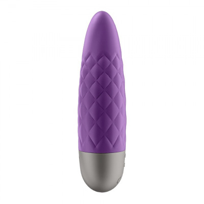Вибропуля Сатисфаер (Satisfyer) Ultra Power Bullet 5 с глубокими вибрациями, рельефная, фиолетовая, 9.6 х 2.6 см (43794) – фото 1