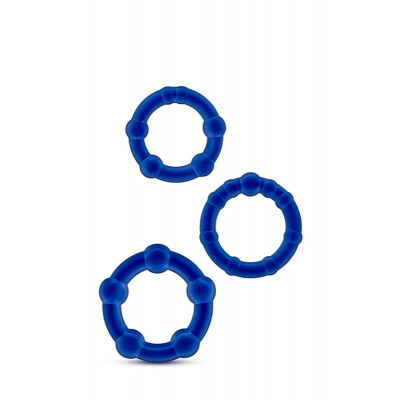 Набор эрекционных колец  Stay Hard синий, 3 шт (44925) – фото 1