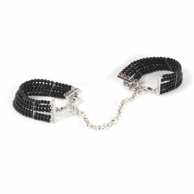 Браслети-наручники Bijoux Indiscrets перлинні, чорні (45195) – фото 1