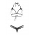 Сексуальный комплект с открытой грудью и интимным вырезом с жемчугом Leg Avenue, черный, O/S (53010) – фото 3