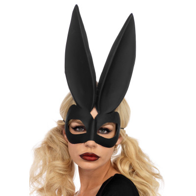Маска зайчика для сексуального костюма Leg Avenue черная (53114) – фото 1