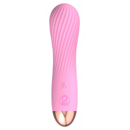 Міні-вібратор з хвилеподібним рельєфом Cuties рожевий, 12.5 х 3.3 см