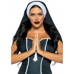 Головной убор сексуальной монахини Leg Avenue черный – фото