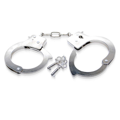 Наручники FFSLE Metal Handcuff серебряные, 2 ключика (52641) – фото 1