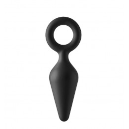 Анальная пробка с кольцом Dream Toys черная, 8.5 х 2.5 см – фото