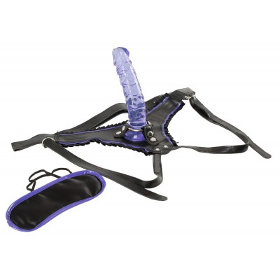 Набор страпон с фаллоимитатором на присоске и маской You2Toys черный, фиолетовый (52612) – фото 1
