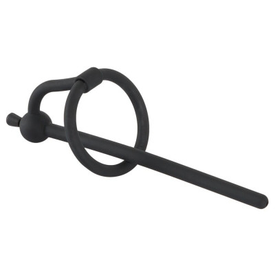 Уретральный катетер с кольцом на головку You2Toys черный, 12.7 х 0.6 см (52617) – фото 1