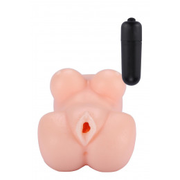 Мастурбатор вагина полуторс с вибрацией Dream Toys бежевый, 13 х 7 см