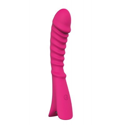 Вибратор с стимулирующим рельефом Dream Toys розовый, 20 х 3.7 см (45956) – фото 1