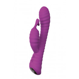 Вибратор-кролик рельефный Dream Toys фиолетовый, 21.2 х 3.5 см – фото