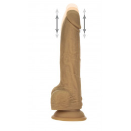 Вибратор фрикционный реалистичный Naked Addiction на присоске, коричневый