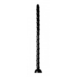 Анальный фаллоимитатор гигантский рельефный Hosed на присоске, черный, 48 х 2.2 см – фото